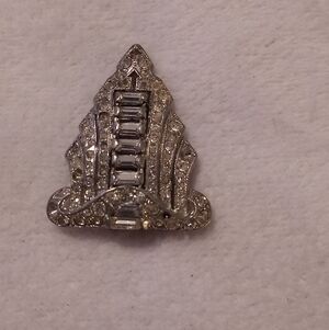 Antique 1930's Art Deco Rhinestone Dress Clip